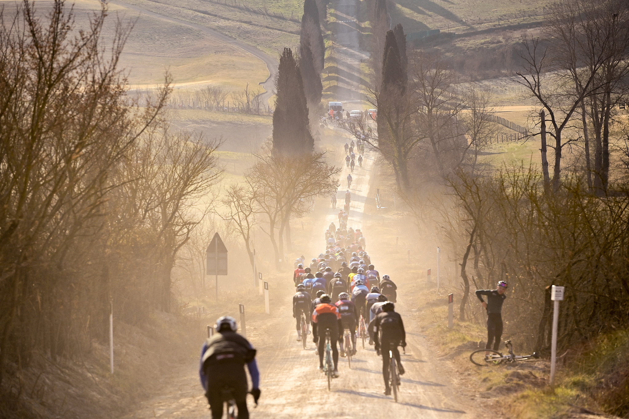 A great spectacle: the Gran Fondo Strade Bianche finishes